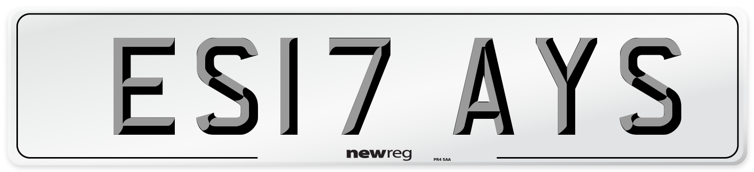 ES17 AYS Number Plate from New Reg
